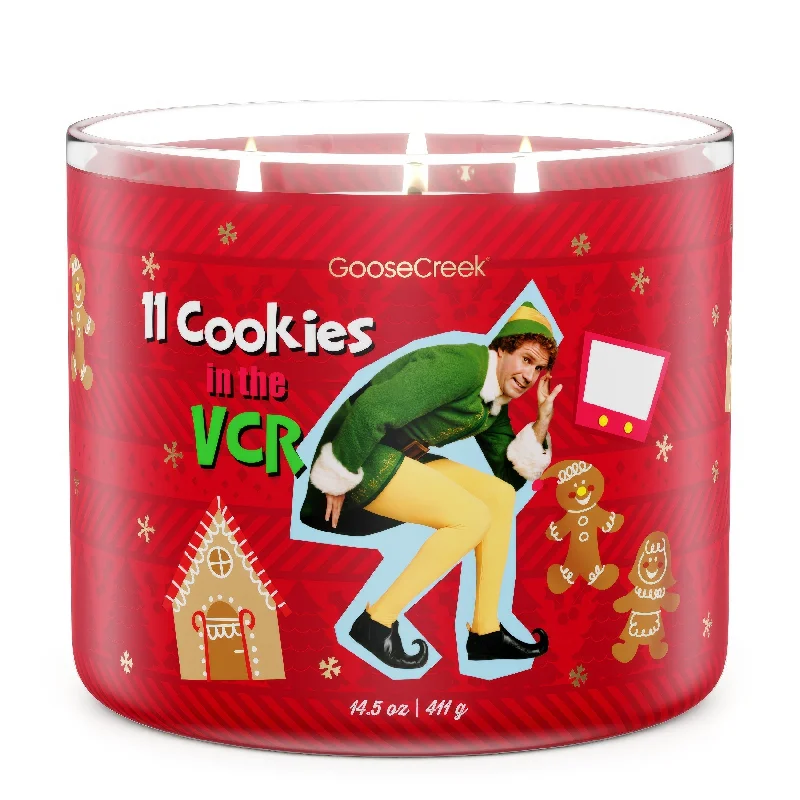 11 Cookies in the VCR 3-Wick Elf Candle