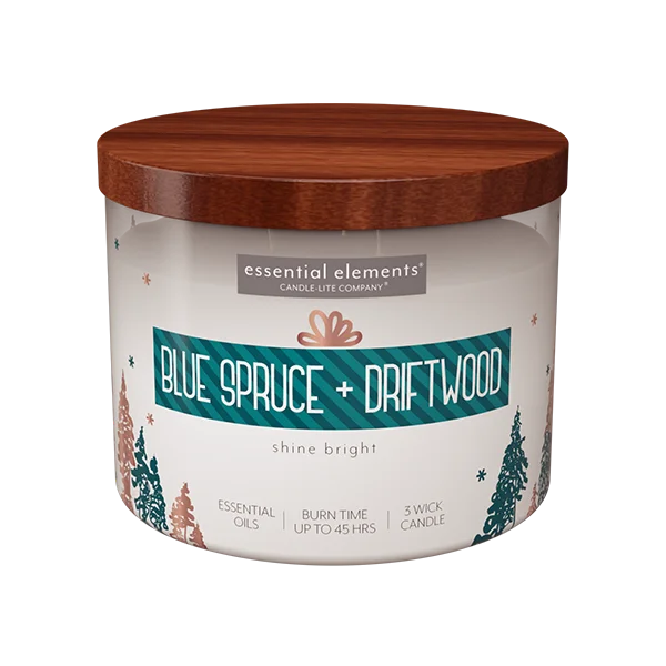 Blue Spruce + Driftwood 3-wick 14.75oz Jar Candle