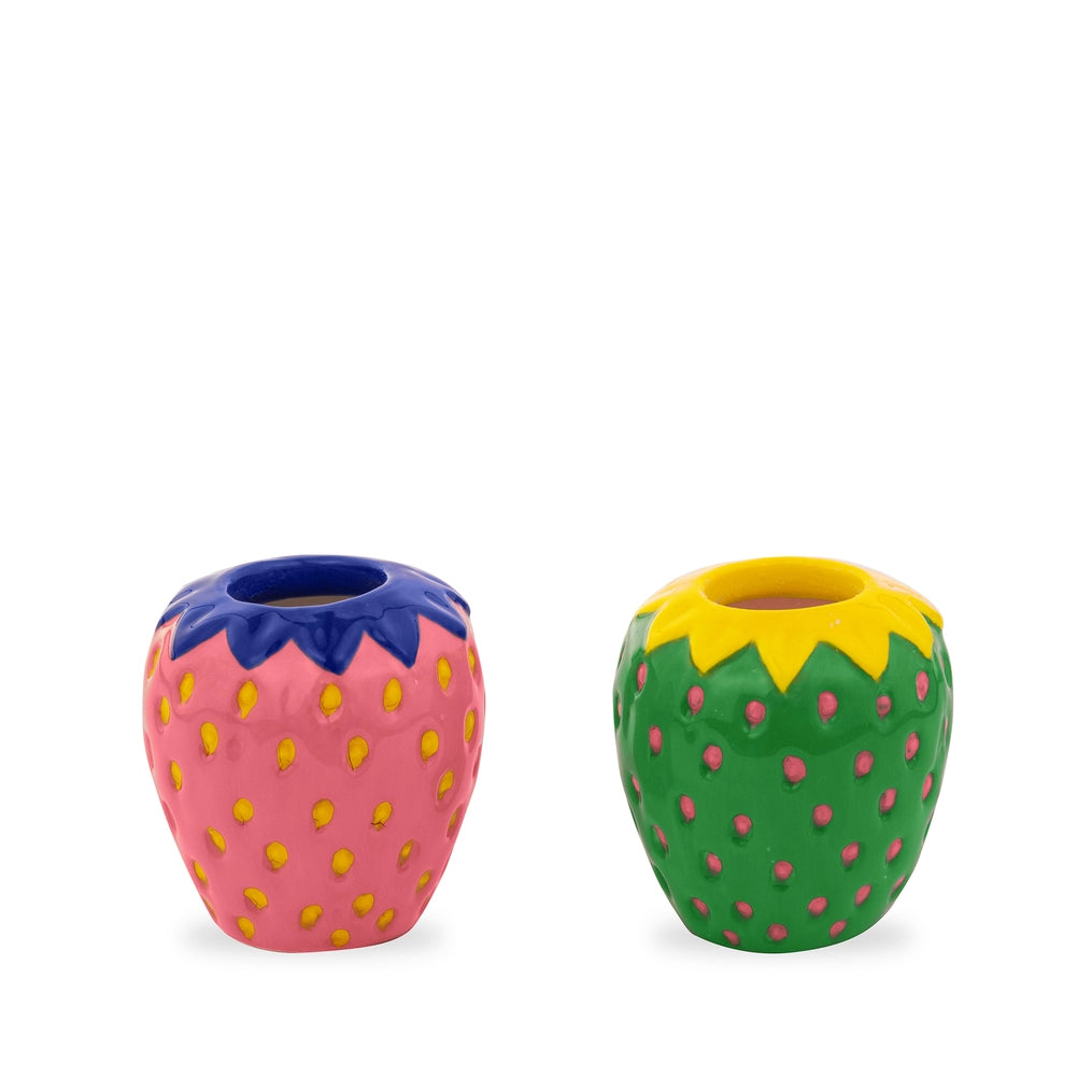 Ceramic Straberry Taper Candle Holder