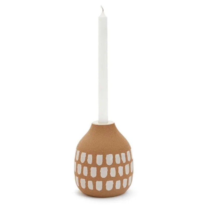 Decorative Terra Cotta Taper Candle Holder