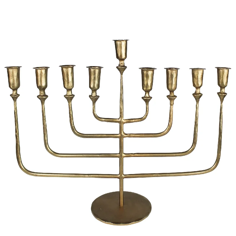 Forged Metal Brass Menorah