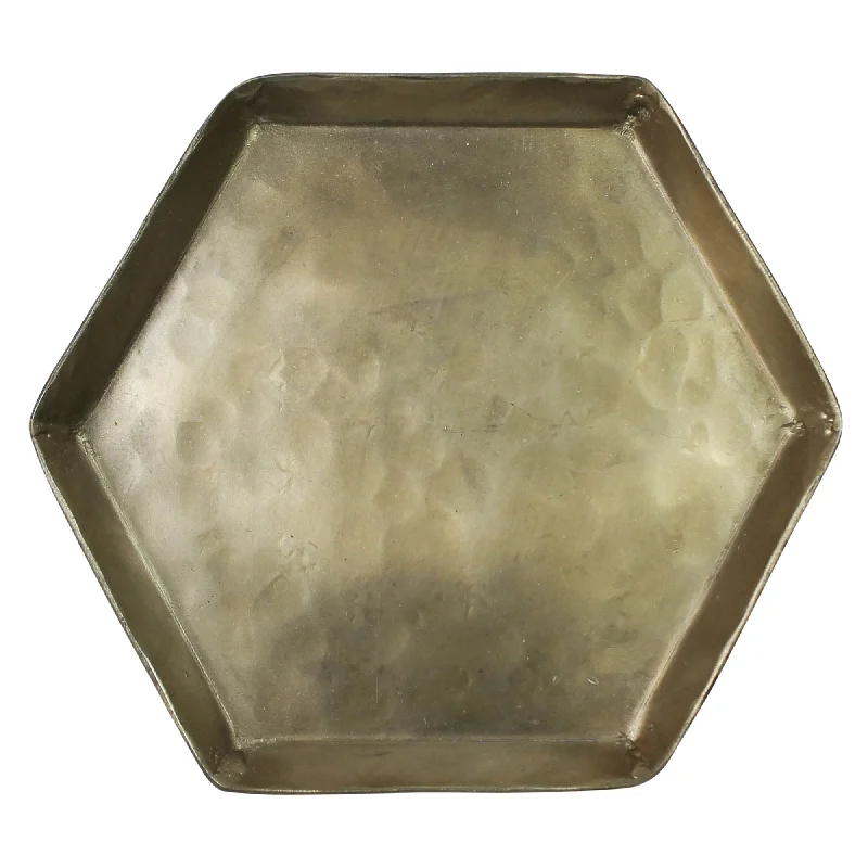 Hexagonal Brass Candle Tray