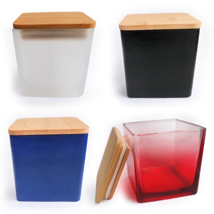 Oberon - 10oz Square Glass Candle Jar with Lid