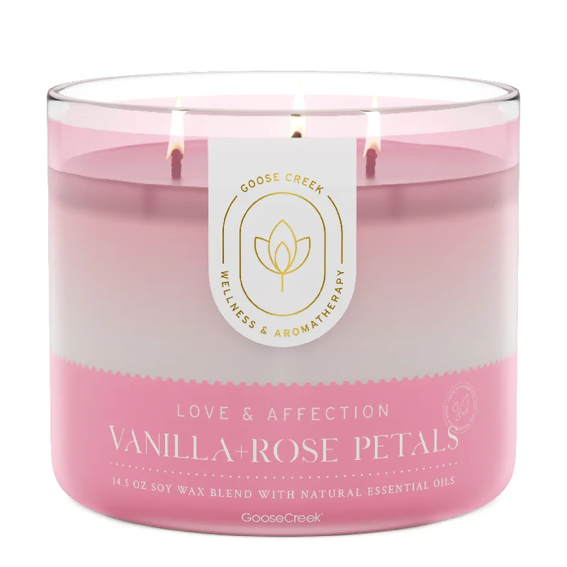 Vanilla & Rose Petals Aromatherapy 3-Wick Candle