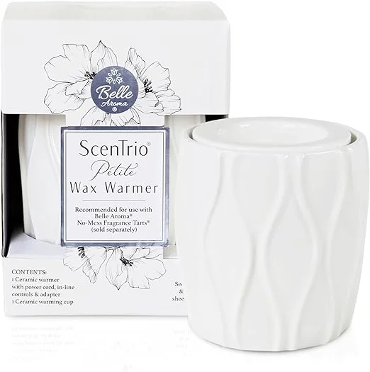 Belle Aroma® Premium Deluxe ScenTrio® Petite Ceramic Scented Wax Warmer with VersaScent® Technology