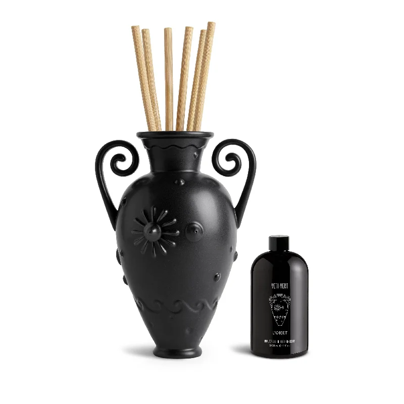 Pantheon Orpheus Amphora + Veti-Vert Diffuser Set (Black)