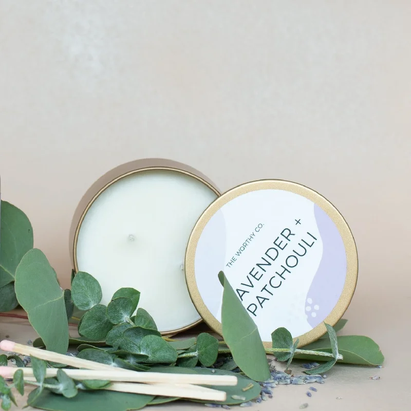 Tin Candle: Lavender + Patchouli