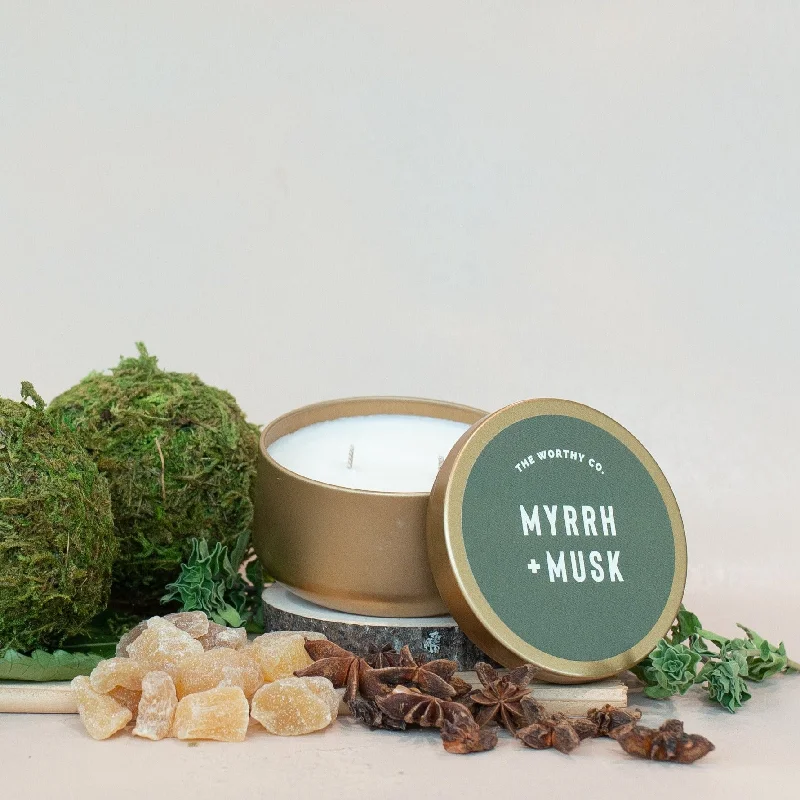 Tin Candle: Myrrh + Musk