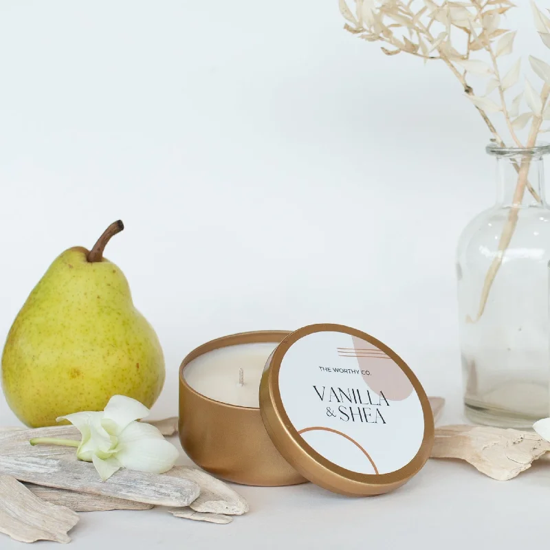 Tin Candle: Vanilla + Shea