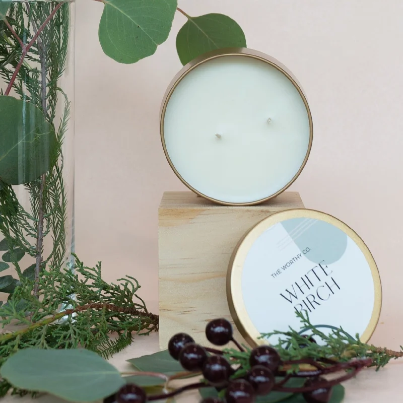 Tin Candle: White Birch