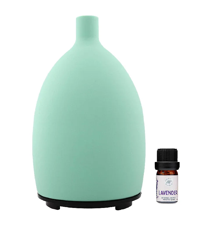 Turquoise Silica Essential Oils Diffuser, 60ml, with 5ml Bottle of Lavender